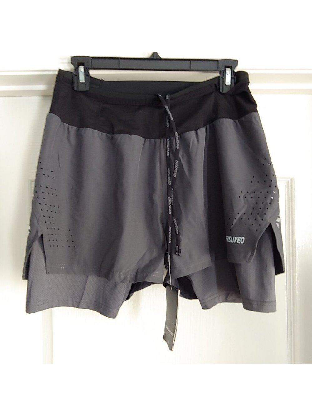 Arsuxeo Mens Cycling Shorts Lined Gray Activewear Med